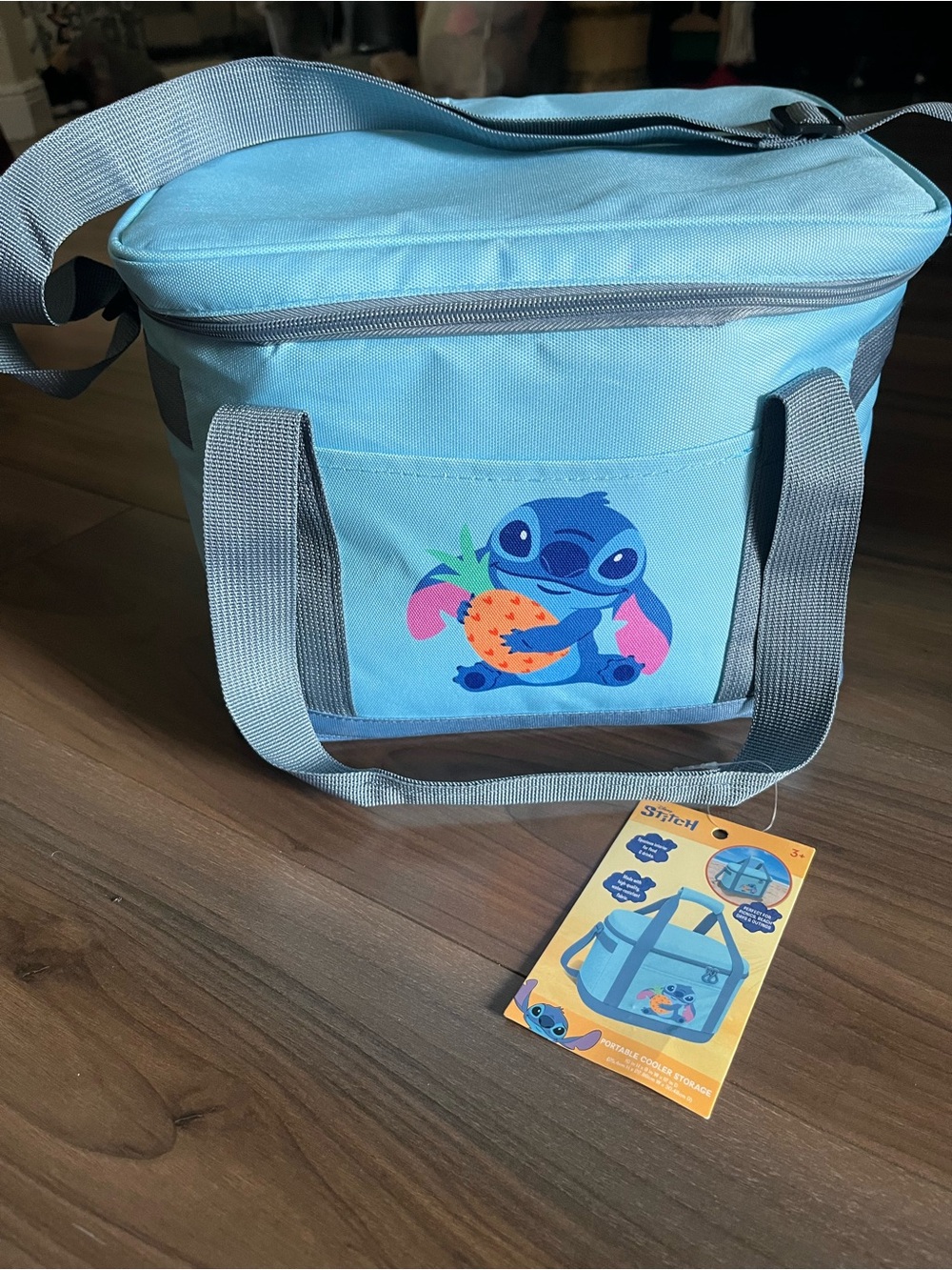 Disney Light Blue Stitch Portable Cooler Storage NWT Water-Resistant